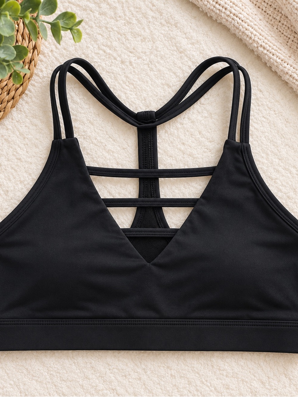 ZYIA Black Strappy Sports Bralette